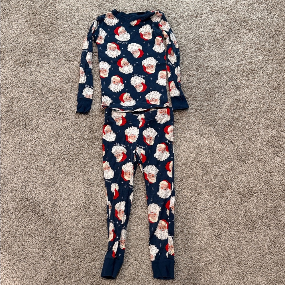 Old Navy Blue Santa Kids Pajama Set family unisex Santa matching set small (6)